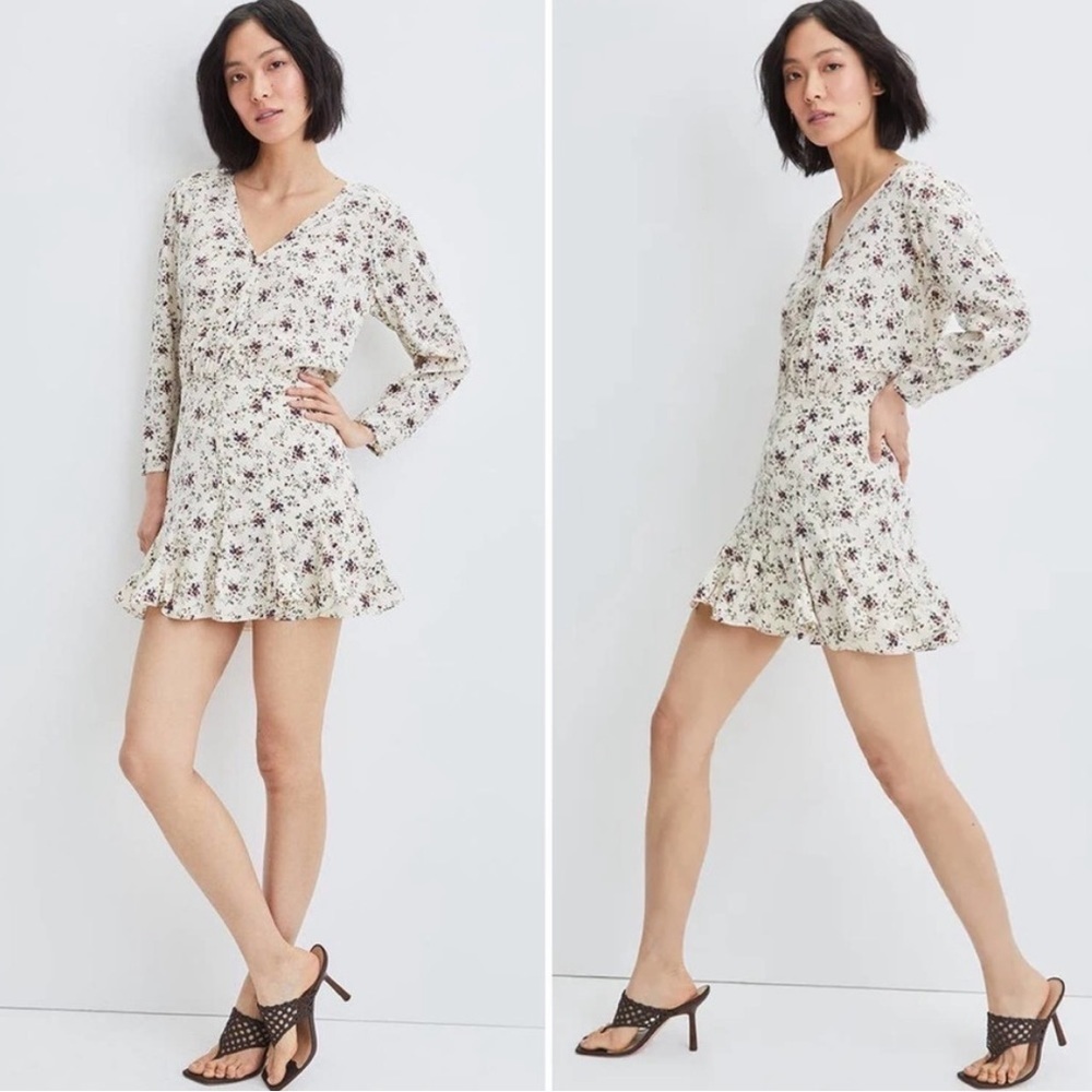 NWT Veronica Beard Riggins Dress Silk Floral Whitestone Mini Sz 4